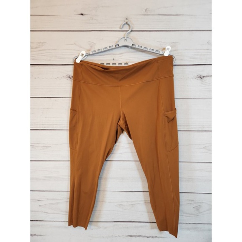 Lululemon Fast Free HR‎ Tight Women's Brown Solid High Rise Ankle Leggings 20